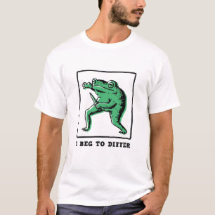 Grappige kikker met mes – "Ik ben het oneens" Meme T-shirt