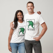 Grappige kikker met mes – "Ik ben het oneens" Meme T-shirt (Unisex)