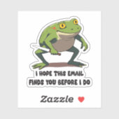 Grappige kikker met mes meme citaat sticker (Vel)