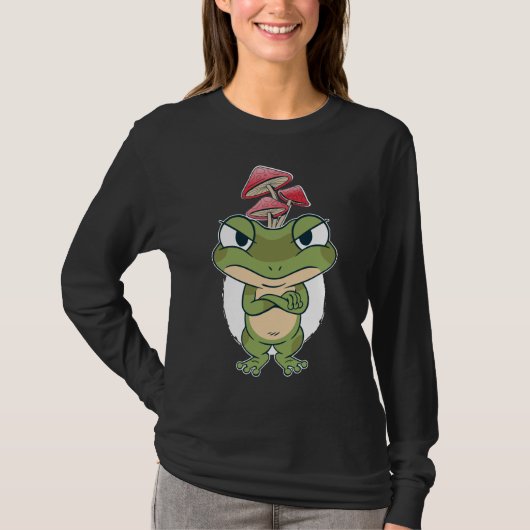 Grappige kikker met paddenstoelen t-shirt (Voorkant)