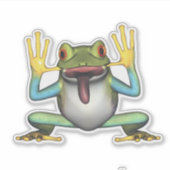 Grappige Kikker met tong die uitsteekt Sticker (Voorkant)