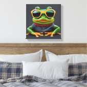 Grappige kikker met zonnebril canvas afdruk (Insitu (Slaapkamer))
