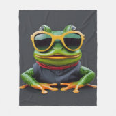 Grappige kikker met zonnebril fleece deken (Voorkant)