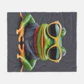 Grappige kikker met zonnebril fleece deken (Voorkant (Horizontaal))