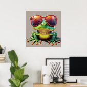 Grappige kikker met zonnebril poster (Thuiskantoor)