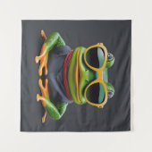Grappige kikker met zonnebril wandkleed (Voorkant (horizontaal))