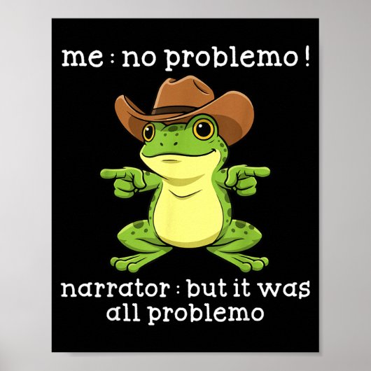 Grappige kikker mij geen probleem verteller maar h poster (Voorkant)