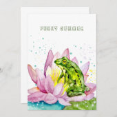 Grappige kikker op een lotus kaart (Voorkant / Achterkant)