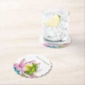 Grappige kikker op een lotus kartonnen onderzetters (Insitu)