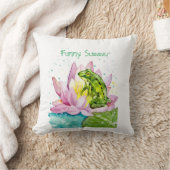 Grappige kikker op een lotus kussen (Deken)