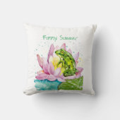 Grappige kikker op een lotus kussen (Voorkant)