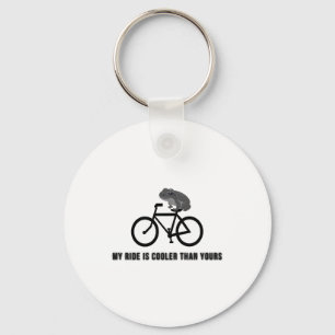 Grappige Kikker op Fiets T-Shirt   Cool Fietsdier  Sleutelhanger