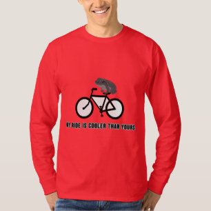 Grappige kikker op fiets T-shirt Cool fietsen di