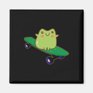 Grappige kikker op skateboard esthetisch schattig magneet