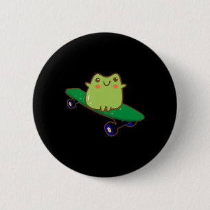 Grappige kikker op skateboard esthetische cute kaw ronde button 5,7 cm