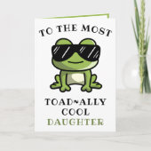 Grappige kikker pad koele dochter gelukkige verjaa bedankkaart (Voorkant)