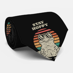 Grappige Kikker Pad Liefhebber Retro Vintage Desig Stropdas