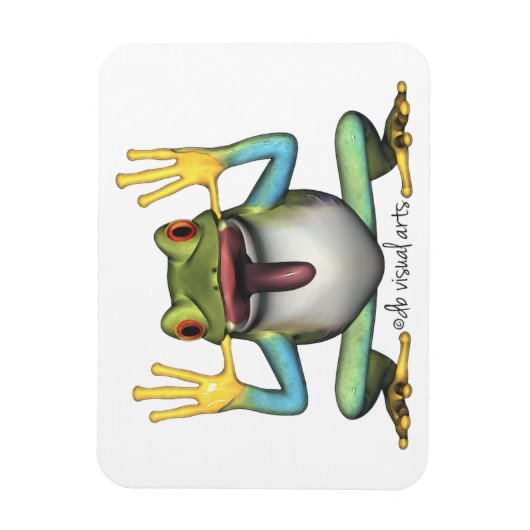 Grappige kikker Premium magneet (Verticaal)
