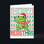 Grappige Kikker Retro Prettig Resistmas Politiek L Kaart<br><div class="desc">Grappige Kikker Retro Prettig Resistmas Politiek Lelijke Kerst</div>
