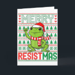 Grappige Kikker Retro Prettig Resistmas Politiek L Kaart<br><div class="desc">Grappige Kikker Retro Prettig Resistmas Politiek Lelijke Kerst</div>