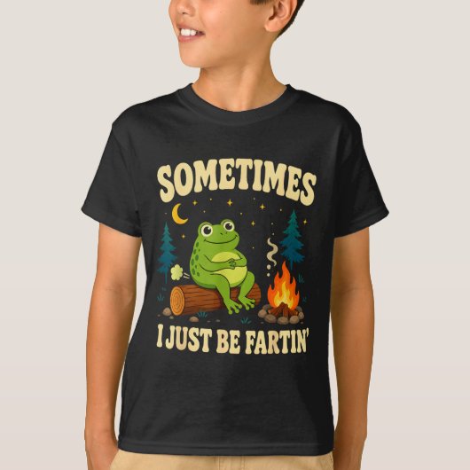Grappige kikker scheet grap camping kampvuur dier t-shirt (Voorkant)