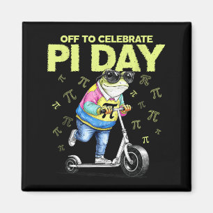 Grappige kikker scooter gaat op weg om de dag te v magneet