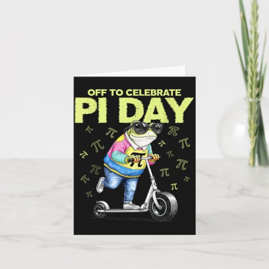Grappige kikker scooter om dag mannen vrouwen te v kaart (Voorkant)
