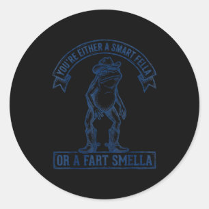 Grappige Kikker Slimme Kerel Vark Scheet Stinkende Ronde Sticker