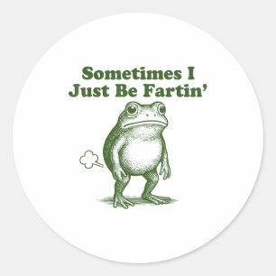 Grappige kikker Soms ben ik gewoon aan het scheten Ronde Sticker