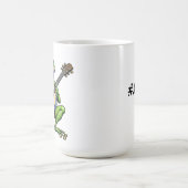 Grappige kikker spelen gitaar gepersonaliseerd koffiemok (Center)