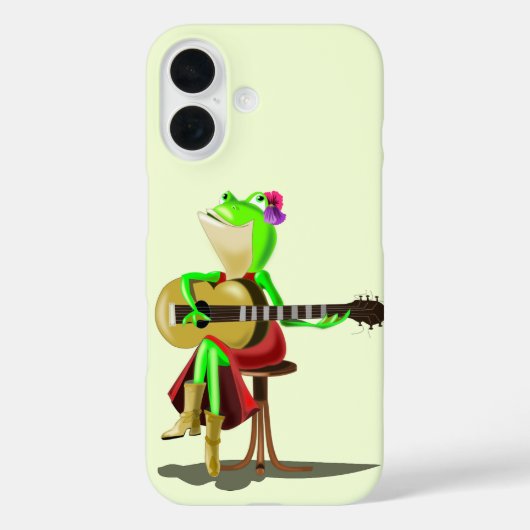 Grappige kikker spelen gitaar iPhone Case (Achterkant)