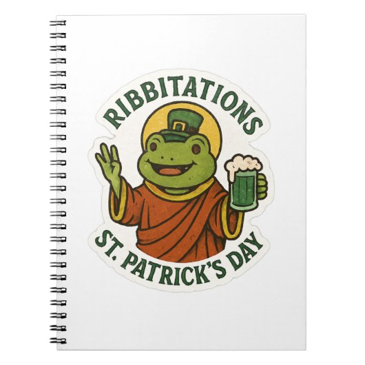 Grappige Kikker St.Patrick's Dag Notitieboek (Voorkant)