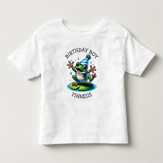 Grappige kikker thema verjaardag jongen kinder shirts (Voorkant)