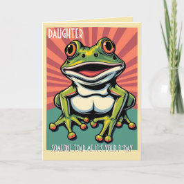 Grappige Kikker Toad Croak Dochter Gelukkige Verja Kaart
