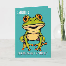 Grappige Kikker Toad Croak Dochter Gelukkige Verja Kaart