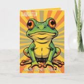 Grappige Kikker Toad Croak Dochter Gelukkige Verja Kaart (Voorkant)