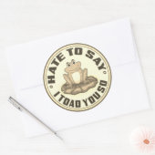 Grappige kikker “Toad You So” grap sticker (Envelop)