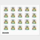 Grappige kikker 'Un-frog-gettable' schooljaar die- Vierkante Sticker (Vel)