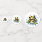 Grappige kikker voor baby shower confetti (Voorkanten)