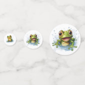 Grappige kikker voor baby shower confetti (Achterkanten)