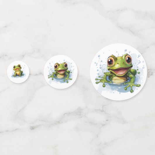 Grappige kikker voor baby shower confetti (Achterkanten)