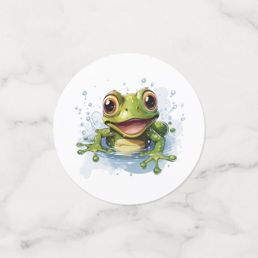 Grappige kikker voor baby shower confetti (Kleine voorkant)