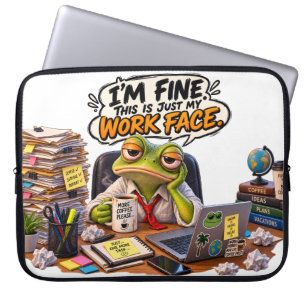 Grappige Kikker Werkgezicht Laptop Hoes - Bureaumo