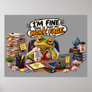 Grappige Kikker Werkgezicht Muur Kunst Poster Prin