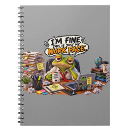 Grappige Kikker Werkgezicht Spiraal Notebook - Bur Notitieboek
