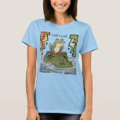 Grappige kikker zittend op alligatorneus Dat is he T-shirt (Voorkant)