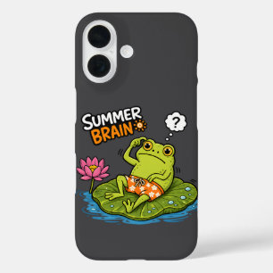 Grappige Kikker Zomer Brein Dolle Kikker Cartoon iPhone 16 Hoesje