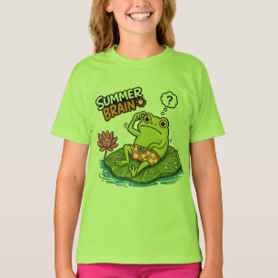 Grappige Kikker Zomer Brein Dolle Kikker Cartoon T-shirt