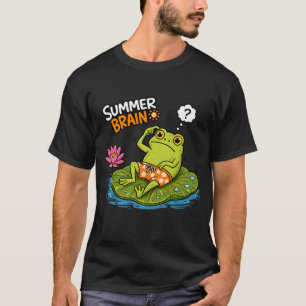 Grappige Kikker Zomer Brein Dolle Kikker Cartoon T-shirt
