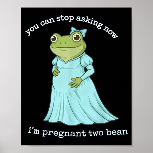 Grappige Kikker Zwangerschapsaankondiging Middelee Poster (Voorkant)